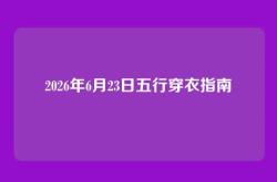 2026年6月23日五行穿衣指南