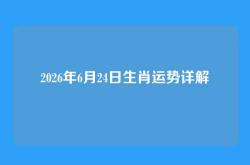 2026年6月24日生肖运势详解
