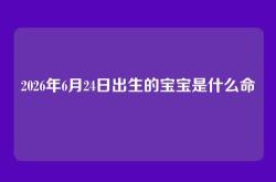 2026年6月24日出生的宝宝是什么命