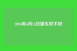 2026年6月25日提车好不好