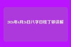 2026年6月26日八字日柱丁卯详解
