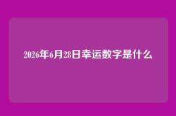 2026年6月28日幸运数字是什么