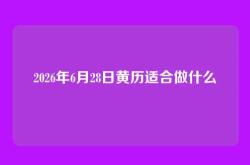 2026年6月28日黄历适合做什么