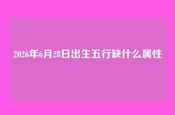 2026年6月28日出生五行缺什么属性