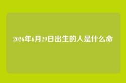 2026年6月29日出生的人是什么命