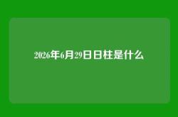 2026年6月29日日柱是什么