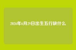 2026年6月29日出生五行缺什么