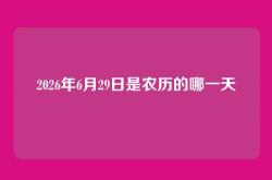 2026年6月29日是农历的哪一天