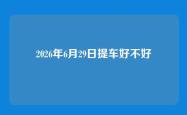 2026年6月29日提车好不好