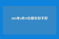 2026年6月29日提车好不好