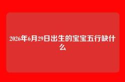 2026年6月29日出生的宝宝五行缺什么