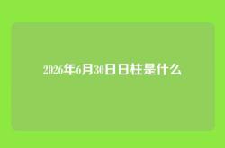 2026年6月30日日柱是什么