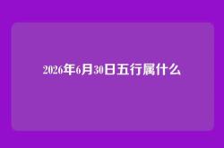 2026年6月30日五行属什么