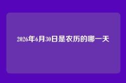 2026年6月30日是农历的哪一天