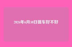 2026年6月30日提车好不好