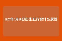 2026年6月30日出生五行缺什么属性