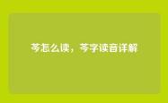 芩怎么读，芩字读音详解