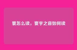 寰怎么读，寰宇之音如何读
