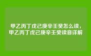 甲乙丙丁戊己庚辛壬癸怎么读，甲乙丙丁戊己庚辛壬癸读音详解