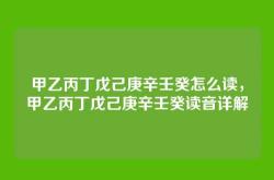 甲乙丙丁戊己庚辛壬癸怎么读，甲乙丙丁戊己庚辛壬癸读音详解