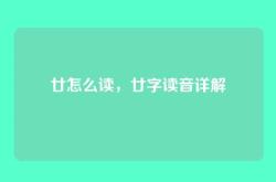 廿怎么读，廿字读音详解