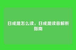日成晟怎么读，日成晟读音解析指南
