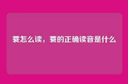 蓑怎么读，蓑的正确读音是什么