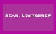 驮怎么读，驮字的正确读音解析