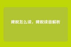 睥睨怎么读，睥睨读音解析