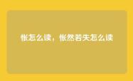 怅怎么读，怅然若失怎么读