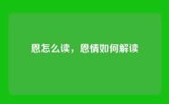 恩怎么读，恩情如何解读