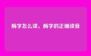 酶字怎么读，酶字的正确读音