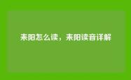 耒阳怎么读，耒阳读音详解