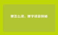 粳怎么读，粳字读音探秘