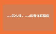 want怎么读，want读音详解指南