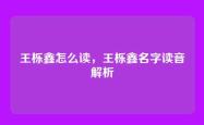 王栎鑫怎么读，王栎鑫名字读音解析