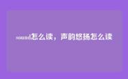 sound怎么读，声韵悠扬怎么读