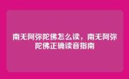 南无阿弥陀佛怎么读，南无阿弥陀佛正确读音指南