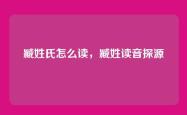臧姓氏怎么读，臧姓读音探源