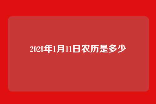 2028年1月11日农历是多少