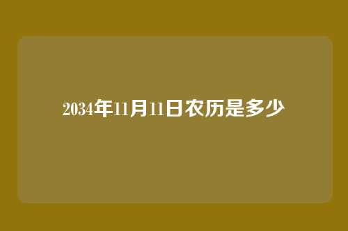 2034年11月11日农历是多少