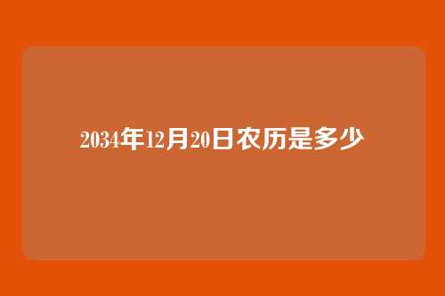 2034年12月20日农历是多少