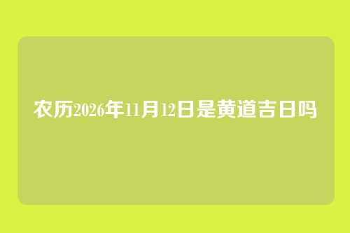 农历2026年11月12日是黄道吉日吗