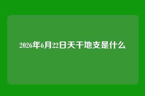 2026年6月22日天干地支是什么