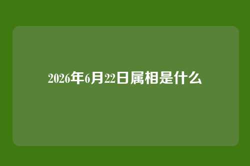 2026年6月22日属相是什么