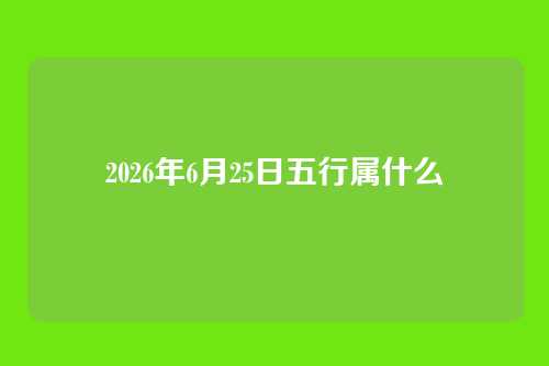 2026年6月25日五行属什么