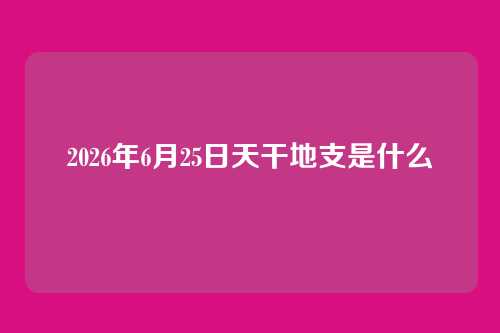 2026年6月25日天干地支是什么