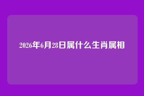 2026年6月28日属什么生肖属相