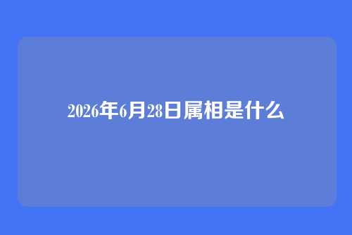 2026年6月28日属相是什么