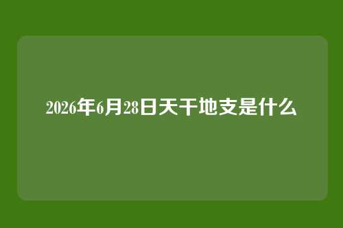 2026年6月28日天干地支是什么
